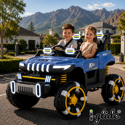  iGlide® Kids Electric Ride On Car Mega Jeep 5XL Blue 