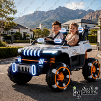 iGlide® Kids Electric Ride On Car Mega Jeep 5XL White