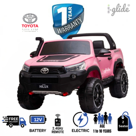 iGlide® Kids Electric Ride On Car Legend Edition Toyota Hilux Pink