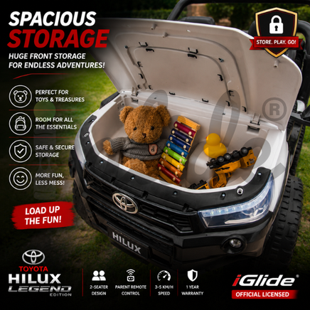 iGlide /Toyota Hilux kids electric car, Toyota Hilux kids ride on car, Toyota Hilux ride-on car South Africa, Toyota Hilux LEGEND kids car, licensed Toyota Hilux kids car, Toyota Hilux electric ride on, kids electric car South Africa, kids electric cars, kids battery operated car, kids electric 4x4, kids electric truck