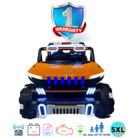 Kids Electric Ride On Car Mega Jeep 5XL Orange