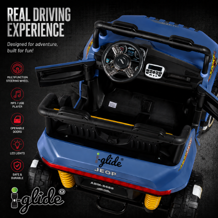  iGlide® Kids Electric Ride On Car Mega Jeep 5XL Blue 