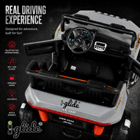 iGlide® Kids Electric Ride On Car Mega Jeep 5XL White