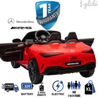 iGlide® Kids Electric Ride On Licensed Mercedes SL 63 AMG L Red