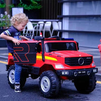 Kids Electric Ride On i-Glide™ Mercedes Unimog Fire Truck 2XL