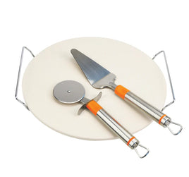 Alva™ - Pizza Stone With Lifter & Cutter