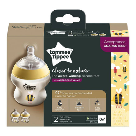  Tommee Tippee Closer to Nature Baby Bottle 150ml 2Pack 