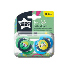 Tommee Tippee Fun Style Soother 0-6M Unisex 2Pack