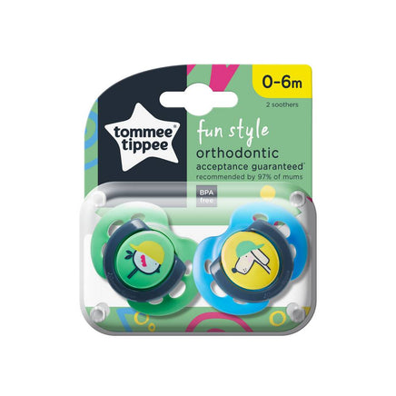  Tommee Tippee Fun Style Soother 0-6M Unisex 2Pack 