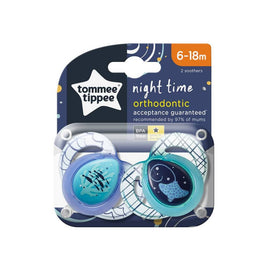 Tommee Tippee Night Time Soothers 6-18M Unisex 2 Pack