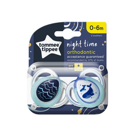 Tommee Tippee Night Time Soothers 0-6M Unisex 2 Pack