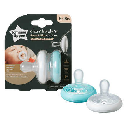  Tommee Tippee Breast-Like Soother 6-18M 2Pack 