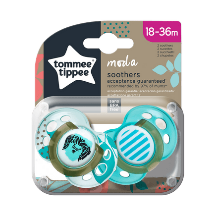  Tommee Tippee Moda Soothers 18-36M Unisex 2Pack 