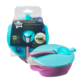 Tommee Tippee Easy Scoop Feeding Bowls With Travel Lid And Spoon