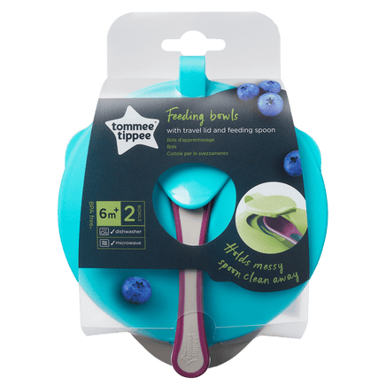  Tommee Tippee Easy Scoop Feeding Bowls With Travel Lid And Spoon 