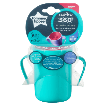  Tommee Tippee Easi-flow 360° Cup With Handles 6M+ 200ml 