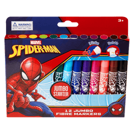 Marvel Stationery Spider-Man 12 Jumbo Fibre Markers