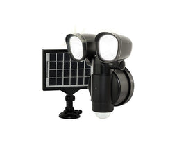 Twin Security Light With Solar Panel 400LM 4W 5000K Battery powered