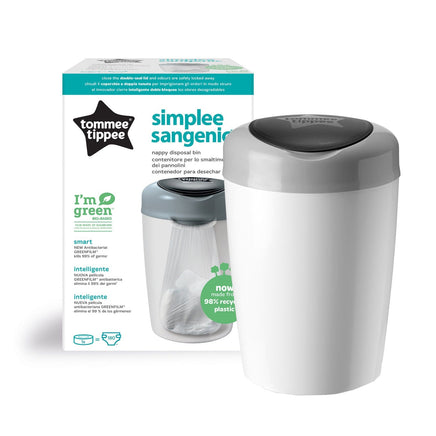  Tommee Tippee Simplee Sangenic Nappy Disposal Bin Eco-Friendlier - Grey 