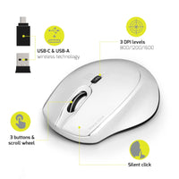Port Connect Wireless Silent Dongle Mouse