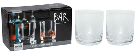  Bohemia Cristal Glassware - Bar Retro 330ml Whiskey Glasses (2) 