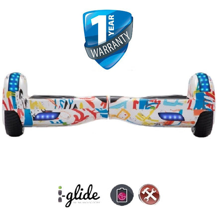  Hoverboard™ i-Glide 6.5" Bluetooth - White Graffiti 