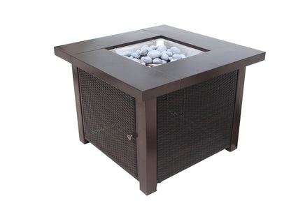  Alva™ - Gas Firetable - Wicker Finish 