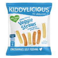 Kiddylicious Veggie Straws Cheese - Multi-Pack, 4 x 12g