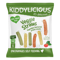 Kiddylicious Veggie Straws - Multi-Pack, 4 x 12g