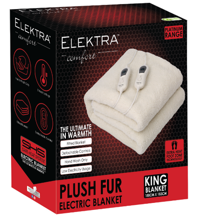  Elektra Electric Blanket Acrylic Fur Fitted 