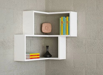 Armoire Bulut Corner Wall Shelf White CALEBO