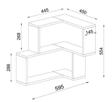 Armoire Bulut Corner Wall Shelf White CALEBO