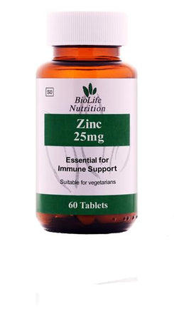 Biolife Zinc 25mg 60 Tabs HM