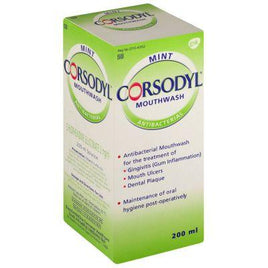 Corsodyl Mouth Wash 200ml - Mint Helderberg Medical