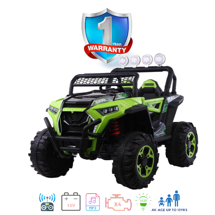 dune buggy 3xl exclusive brands online 3 ids ride on and remote controlled 12v battery operated cart green utv self drive steering wheel, music lights