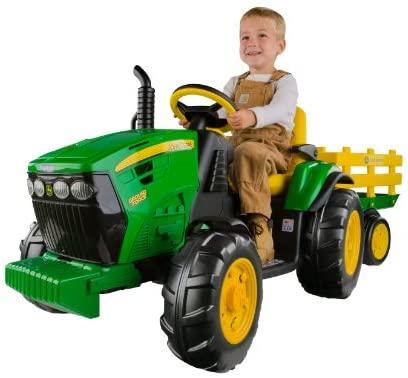 Kids Electric Ride On John Deere Ground Force & Trailer L Exclusivebrandsonline
