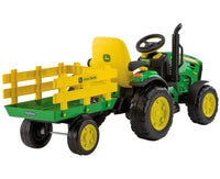 Kids Electric Ride On John Deere Ground Force & Trailer L