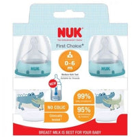 NUK First Choice + Baby Bottle 150ml 0-6M Twin Pack