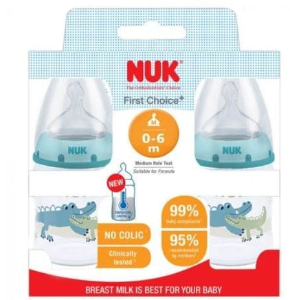 NUK First Choice + Baby Bottle 150ml 0-6M Twin Pack HM