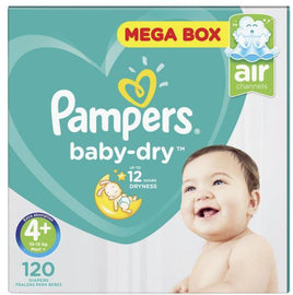 Pampers Baby Dry - Size 4+ Mega Pack - 120 Nappies Helderberg Medical