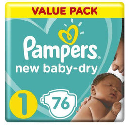 Pampers New Baby-Dry Value Pack Size 1 76 Nappies Helderberg Medical