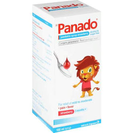 Panado Paediatric Syrup Strawberry Alcohol & Sugar Free 100ml HM