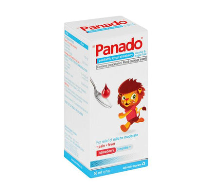 Panado Paediatric Syrup Strawberry Alcohol & Sugar Free 50ml Helderberg Medical