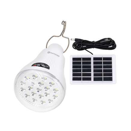  Switched Solar Powered LED Light Bulb + Solar Panel 