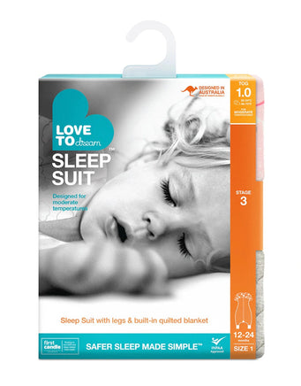  Love to Dream Sleep Suit Pink - Stage 3 1TOG 