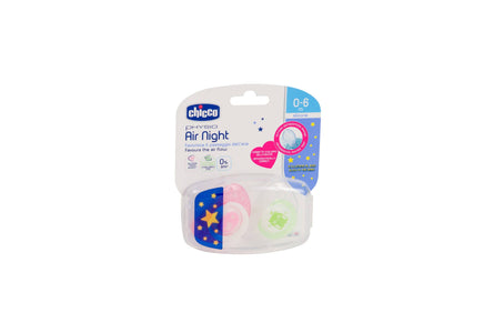 Soother Physio Air 0-6m 2pcs In Case – Lumi Glow in the Dark Prima Baby