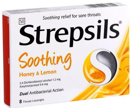 Strepsils Throat Lozenges Honey & Lemon 8 Helderberg Medical