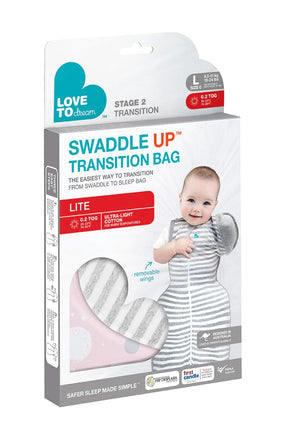  Love to Dream Swaddle Up Transition Bag Lite Pink Circles - Stage 2 0.2TOG 3-6M 