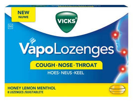 Vicks Vapolozenges Honey & Lemon 8 Lozenges HM